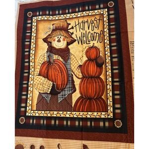 Fall Halloween Autumn Harvest Welcome Cotton Fabric Wallhanging Door Panel 32x27
